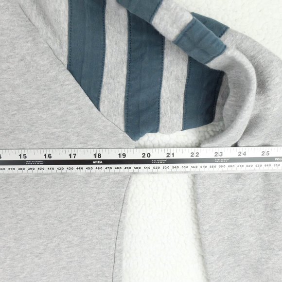Adidas Trefoil Sweater Womens Small Gray Blue Striped Pullover Crew Sweatshirt - Picture 8 of 10